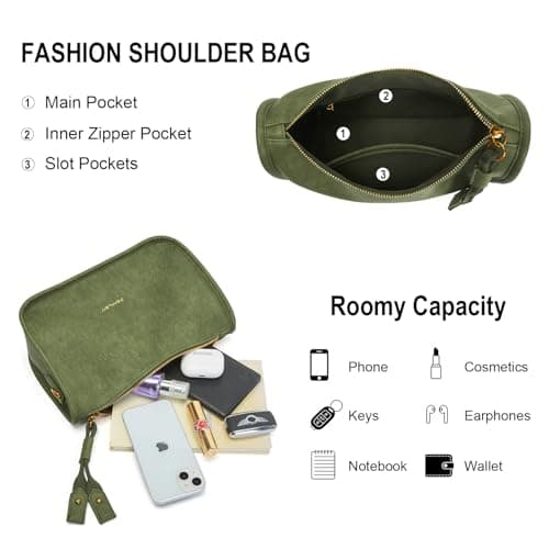 Shoulder Bag Handbag for Women Cute Clutch Crossbody Bag with 2 Removable Straps Hobo Bags - Thumbnail 5