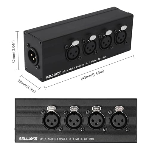 SZLliyxs 3 Pin XLR 1 Male to 4 Female Splitter,4WAY XLR Four-Input and one-Output Parallel Connection Adapter,Four Microphone inputs Converted to one Output,4 in to 1 Out Aduio Splitter - Thumbnail 4