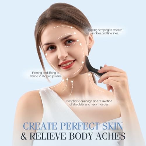 5-in-1 Gua Sha Facial Tools,Fish Guasha Massage Tool for Face&Body, Facial Roller Massager for Lymphatic Drainage &Jawline Sculpting & Puffiness Reducing,Gua Sha Muscle Scraper Tool,TMJ Relief Tool - Thumbnail 2