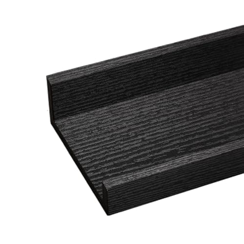 Modcraft Black Floating Shelves with Lip 16 Inch, Wall Mounted Picture Ledge Shelf for Bathroom & Bedroom, Rustic Wood Display Shelf for Photos, Frames & Collectibles, Set of 2 - Thumbnail 5