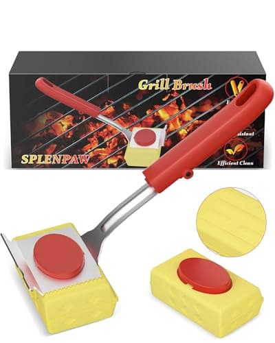Grill Brush Bristle Free, Steam Grill Cleaning Brush with Scraper, One-Fit-All for All Grate Type, BBQ and Teppanyaki Accessories Cleaner for Outdoor, Two Replaceable Heads - Image 1