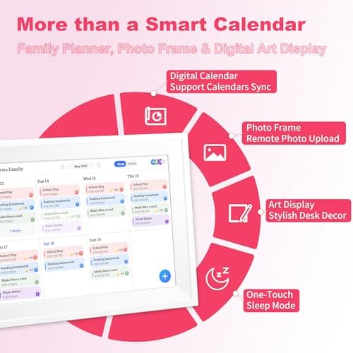 10.1’’ Smart Digital Calendar - Interactive Touch Screen, HD Display, Wall Mountable Family Organizer with Chore Chart, To-Do Lists & App Sync for Home & Office, Warm Mothers’s Day Gift, Gift for Her - Thumbnail 2