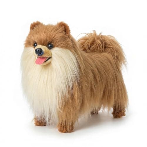 YOCAKE Lifelike Pomeranian Stuffed Animal - 13.8" Realistic Plush Dog Toy with Grooming Kit & Gift Box, Soft Cuddly Puppy Companion for Kids and Dog Lovers - Home Decor & Heartwarming Birthday Gift - Image 1