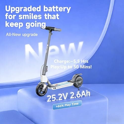 isinwheel S4 Electric Scooter for Kids Ages 6-14, 200W Foldable Kids Electric Scooter with 3 Speeds (5/8/12 Mph), LED Display, Colorful Lights, Gift for Kid - Thumbnail 2