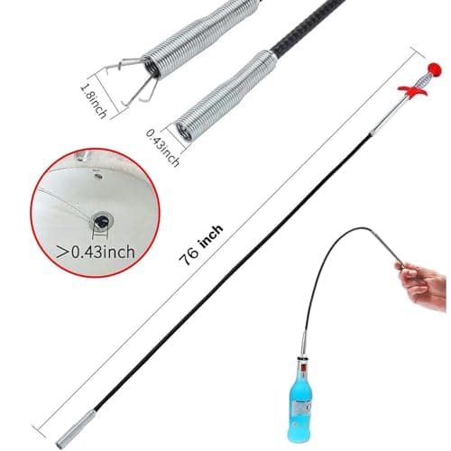 SHUCHUANG Drain Clog Remover, 79-Inch Flexible Grabber Claw Drain Snake, Pipe Cleaner for Kitchen, Bathroom, Tub, Toilet, Sewer, and Gutter - Thumbnail 3