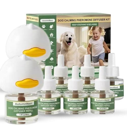8-in-1 Calming Diffuser for Dog – Pheromone-Based Dog Anxiety Relief, 2 Plug-Ins & 6 Refills for 180-Day Stress Support – Helps Promote Calm Behavior, Safe & Non-Toxic, Anxiety Relief for Dogs