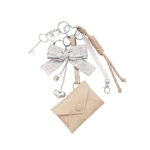 Jekvill Y2K Keychain Aesthetic Star Heart Bow Charm Purse Charm Stylish Bag Charm for Handbags – Trendy Accessories for Women