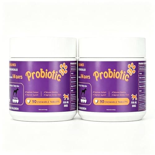 Dog Probiotic Chewable Tablets with Prebiotic & Digestive Enzymes, Daily Gut Support Supplement for All Breed Dogs, Chicken Flavor 90 Count