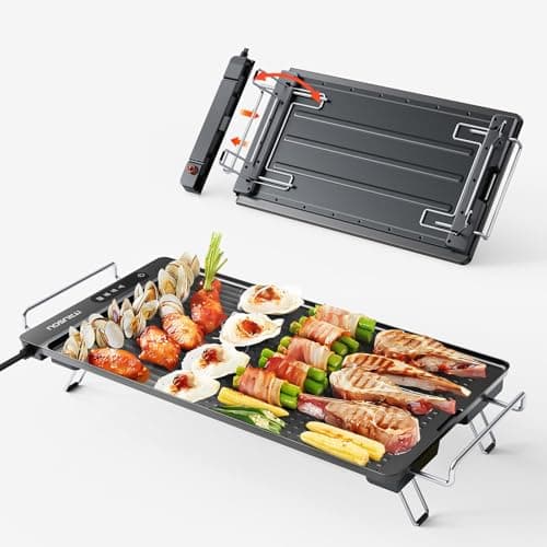 iTRUSOU Electric Griddle with Removable Touch Panel, IPX9 Waterproof, Dishwasher-Safe, 1300W Fast Heating in 10S, 18x10" Die-Cast Nonstick Plate, Foldable Design for Family Use (4–8 People) - Image 1