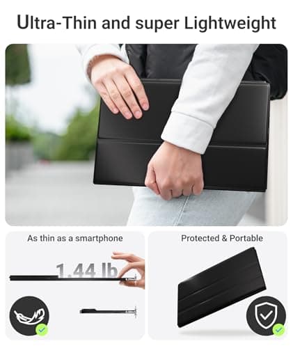 Ingnok Portable Monitor, 15.6inch FHD 1080P Travel Monitor, Ultra-Thin, USB-C Plug&Play, Built-in Speakers, Portable Screen for Laptop, Mac, Switch/PS5, Travel&Office Assistant - Thumbnail 2