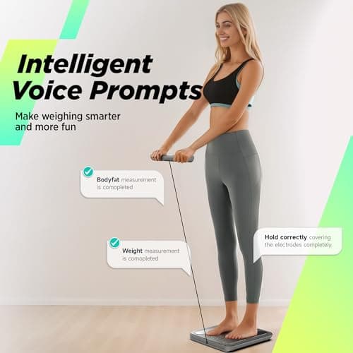 RunStar Digital Bathroom Scale for Body Weight, Body Fat, BMI 28 Measurements, Innovative 8-Electrode Smart Scales FSA&HSA Eligible with Voice Prompt Function High Accurate Bluetooth Weight Machine - Thumbnail 5