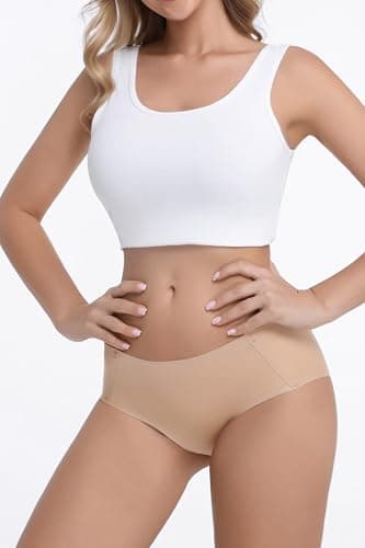 OWNFUN No Show Panties for Women Seamless Underwear No Panty Lines Mid Waisted Full Coverage Invisible Underwear for Leggings - Thumbnail 4