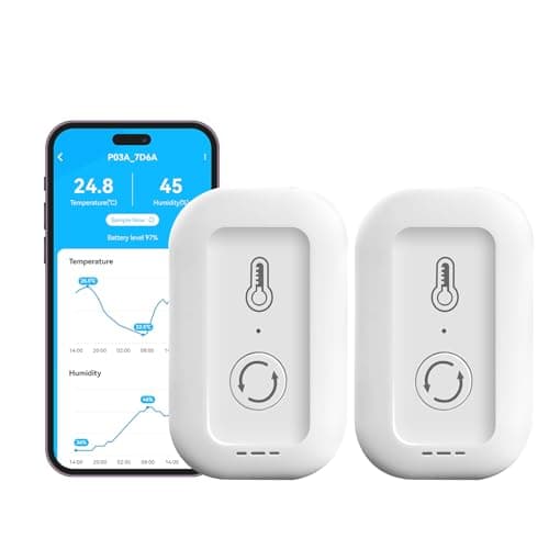 DAYBETTER Smart WiFi Thermometer Hygrometer, 2.4G Indoor Temperature Humidity Sensor with Real-Time App Alerts, Temperature Humidity Monitor for Home Nursery Greenhouse Pet 2 Pack - Image 1