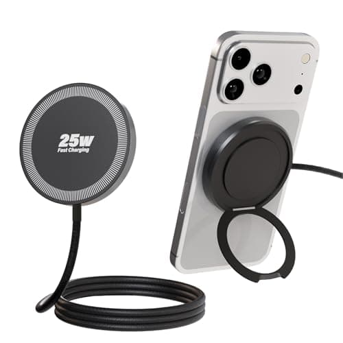 Magnetic Wireless iPhone Charger Fast Phone Charger with Kickstand, 6FT 25W Fast Phone Charging Pad Wireless Magnetic Charge for iPhone 17/17Air/16 Pro Max/16 Plus/15 Pro Max/AirPods3/2/Pro Black