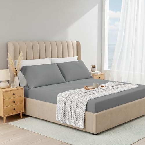 Regency Heights King Sheet Sets 3 Piece, Cooling Spandex Sheet,Fade Resistant Fitted Sheet & Pillowcases, All Elastic Fits Up to 15" Mattress, Breathable & Moisture-Wicking for Hot Sleepers, Gray