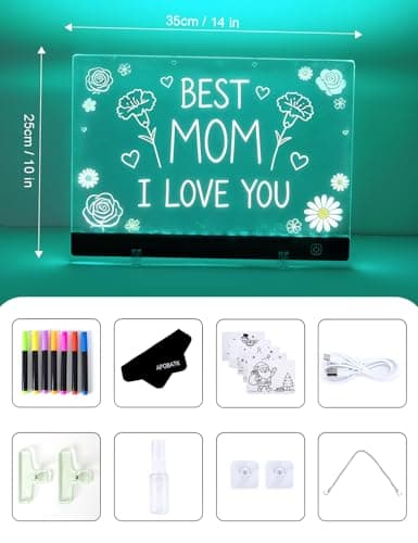 16 Inch LED Drawing Board for Kids - Rechargeable Neon Glow Doodle Pad with 7 Markers, 7 Colors & 6 Light Modes, Large Light Up Dry Erase Tablet, Birthday Gift Toy for Girls Boys Age 3-12 - Thumbnail 4