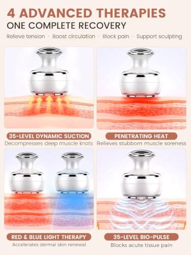 Zelrys Cupping Massager & Gua Sha, Cellulite Massager & Body Sculpting Device, Lymphatic Drainage Massager with One-Push Release & Heat for Back, Waist - Thumbnail 3