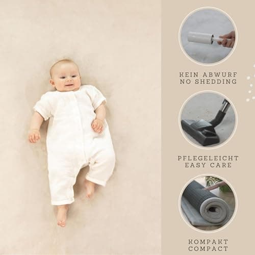 Hakuna Matte CloudSoft Baby Play Mat for Floor 60" x 80" Planets – Coral Velvet Memory Foam Rug for Crawling & Cozy Play – Non-Slip, Water-Resistant, Easy-CareTummy Time Mat, Playmat for Playpen - Thumbnail 4