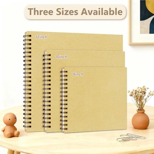 Popotop 8x8 Inch Scrapbook Photo Album, 60 Page Decorative Kraft Paper Book for 4x6 Pictures, DIY Memory Photo Albums as Gifts for Wedding Baby Christmas School Family - Thumbnail 6