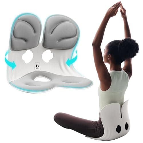 BKT Seat Cushion Chair Ergonomic Office Chair Cushions Lumbar Support for Seat Pillow Ideal for Students Office Workers Nursing Mothers Long Sitting Outdoor Fishing Floor (Grey) - Thumbnail 2