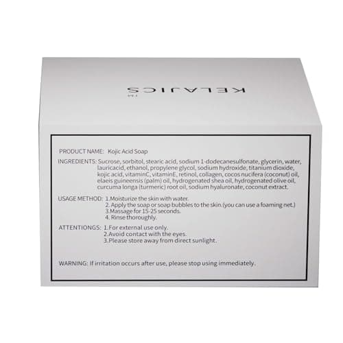 KELAJICS Kojic Acid Soap Bars with Retinol, Collagen, Vitamin C, Fresh Coconut Scent for Face and Body, Moisturizes, Smooth and Evenly Radiant (3 Pack) - Thumbnail 2