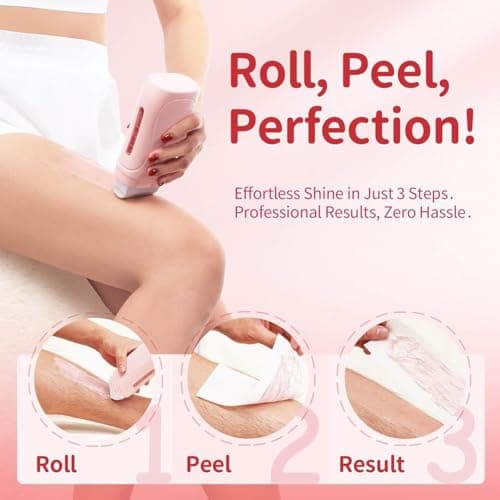 Waxfans Roll On Wax Kit, Waxing Kit for Women & Men,Cera Para Depilar for Home Hair Removal on Body and Legs, with 1 Honey Wax Cartridges & 50 Wax Strips, Easy & Smooth - Thumbnail 2