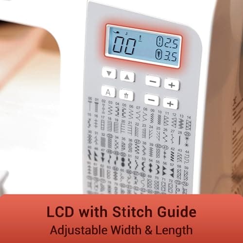 Poolin EOC02 Sewing Machine,Computerized Full Featured Machine Sewing with 200 Stitches,7 Feet,LCD Display,Wide Table,Sewing Machine for Beginners,(EOC2720) - Thumbnail 6