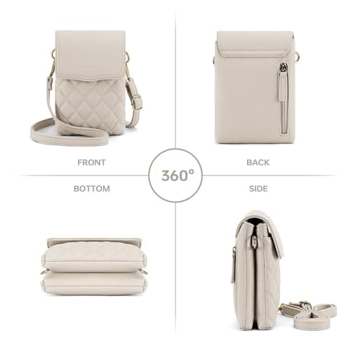 Goinsound Small Purses for Women Crossbody Phone Purse Cell Phone Crossbody Bag with RFID Blocking Credit Card Slots White - Thumbnail 6