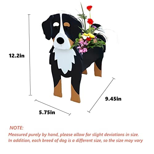 strolfay Bernese Mountain Dog Planter, Cute Animal Shaped Plant Pot, Dog Flower Pot, Gifts for Women & Pet Lovers, Indoor Outdoor Garden Home Office Decor, 9.45 x 5.75 x 12.2 Inches - Thumbnail 2