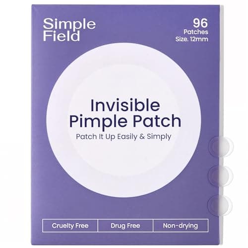 SimpleField Pimple Patches for Face (96 Count). Invisible Hydrocolloid Acne Patch for Blemishes, Zits, and Breakouts. Easy-to-Use Spot Cover for Day & Night, One Size - Medium (12mm) - Image 1