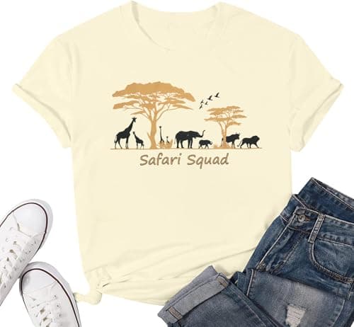 Safari Squad Shirt for Women Lets Get Wild Shirts Animal Kingdom Tshirts Family Zoo Animal Short Sleeve Tee - Image 1