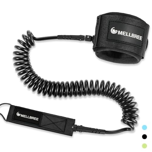 Mellbree Surfboard Leash, 10ft 7mm Premium Boogie Board Leash SUP Leash, Double-Side Rotatable Wirst Strap Paddleboard Rope Flexible for Leg Ankle Longboard Shortboard Stand-up Accessories