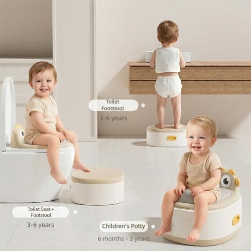 Toddler Toilet Potty Chair for Toddlers 1-7, Kids Potty Training Seat, 3-in-1 Potty Chair for kids Portable Removable Seat with Sturdy Step Stool, Standalone Potty Chair for Toddlers - Thumbnail 2