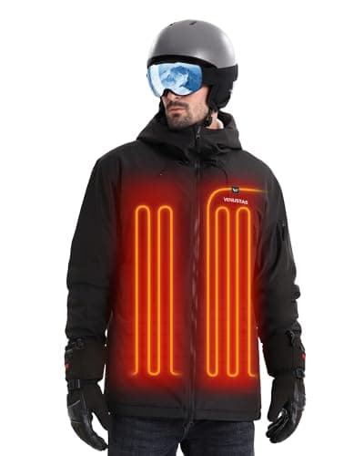 Venustas Men's Heated 3L Ski Insulated Jacket with 12V Battery, Waterproof, Windproof,Breathable, RECCO Reflector Built in - Image 1