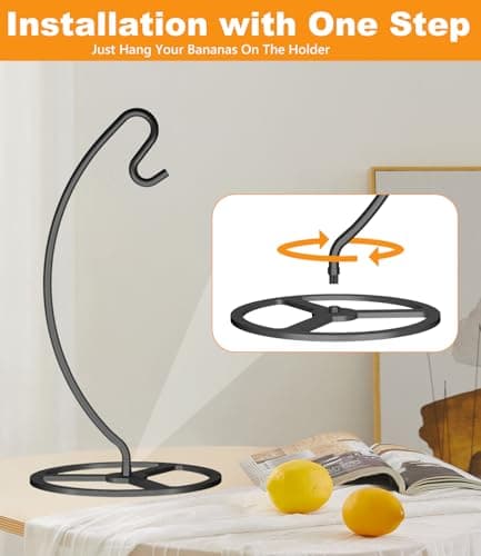 Bliocefo Banana Holder Metal Hanger Rack Stand Tree Keeper Modern Hook with Metal Base Storage and Display of Fruit for Home Kitchen Countertop Easy to Take Anywhere Doesn't Tip Over - Thumbnail 6