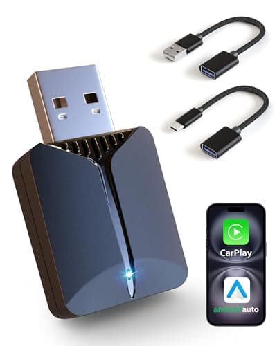 2 in 1 Wireless Carplay Adapter -Android Auto Adapter, 5.4/6GHz for iPhone - Image 1