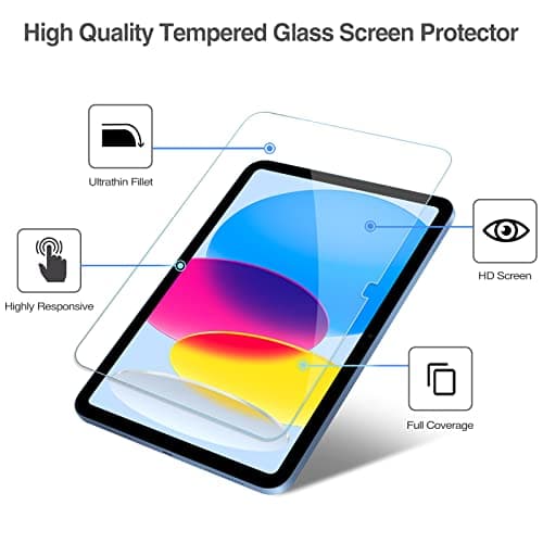 ProCase 2 Pcs Screen Protector for iPad A16 2025 11th Generation 11 Inch/iPad 10th 2022 10.9 Inch, Tempered Glass Film Guard -Clear - Thumbnail 3