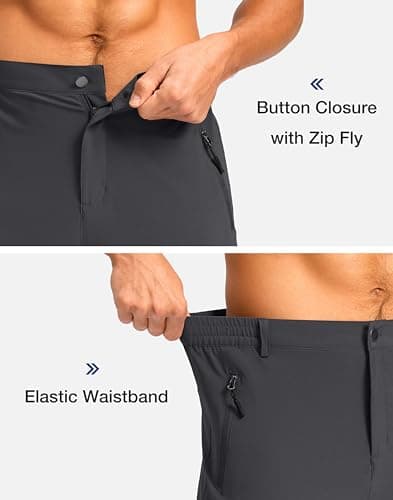 Pudolla Men's Hiking Shorts 11" Lightweight Cargo Work Shorts for Men Summer Travel Golf Casual Outdoor with 5 Pockets(Deep Grey X-Large) - Thumbnail 5