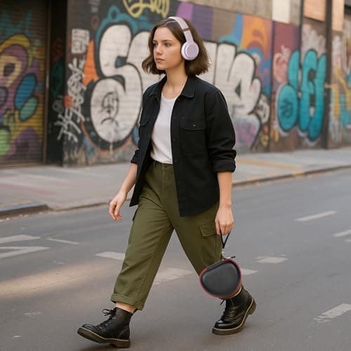 Headphone Case for Picun B8 P26/ for Beats Solo 4, Studio Pro, Solo3, Studio3 On-Ear Headphones More Foldable Bluetooth Wireless Headset (Extra Large) - Black - Thumbnail 6