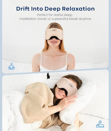 MUSICOZY Bluetooth Sleep Mask Headphones 5.4, Wireless Over-Ear Headphones Washable Zipper Sleep Headphones Mask with HD Stereo Speakers for Side Sleepers Travel & Relaxation, Gifts for Men Women - Thumbnail 2