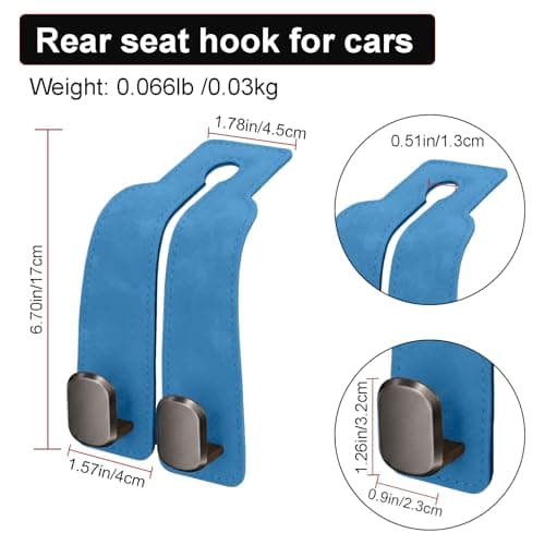 Flimjibg Car Seat Headrest Storage Hooks - 2 Pack Dual Hangers Design Organization Accessories, Car Interior Gadgets to Add Extra Holder and Hook for Purses,Bags,Coat and Handbag - Thumbnail 2