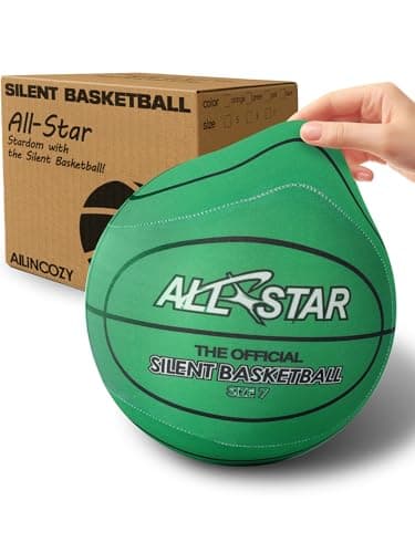 ALLINCOZY Covered Silent Basketball, Fabric Cover Soft Foam Airless Basketball, High Bounce, Noise-Free Training Ball, Gifts Packaging, Safe for Indoor Activities