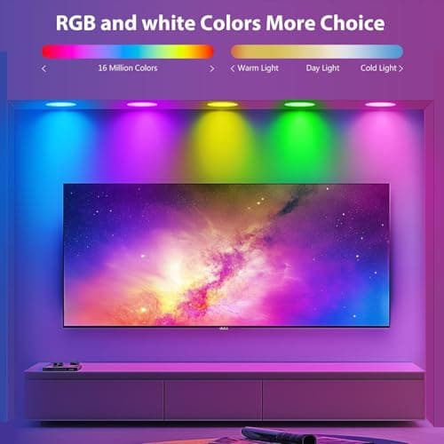 DAYBETTER Smart Recessed Lighting 6 Inch, Wi-Fi Connect RGBCW LED Downlight,Color Changing Tunable White (2700K-6500K), Ultra Thin Dimmable with Junction Box 4 Pack - Thumbnail 3