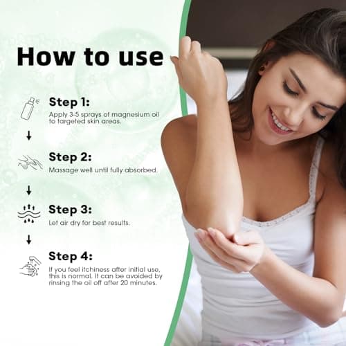 iMATCHME Magnesium Oil Spray for Feet & Body – Topical Magnesium Spray for Sleep, Leg Cramps & Muscle Relaxation, Fast Absorbing, Non-Greasy, with Aloe Vera & Chamomile, 4oz - Thumbnail 6