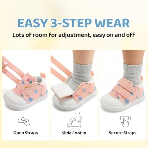 STQ KIDS Wide Toe Box Baby Girls Sneaker Toddler Barefoot Walking Shoes Cute Infant Babies Tennis Shoe Soft First Walker Non-Slip Mid Top Ankle Support Coral Pink 18-24 Months Toddler Size 6 US - Thumbnail 6