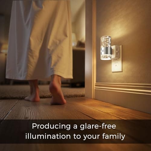 L LOHAS LED Motion Sensor Night Light,Dimmable Night Lights Plug into Wall, 2 Pack 3000K Night-Lights with 0-100 LM Adjustable, Acrylic Bubble Plug in Nightlight for Bathroom Hallway Nursery - Thumbnail 6