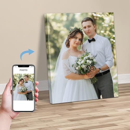 WayToLight Custom Canvas Prints with Your Photos, Canvas Wall Art for Friends, Couples and Weddings, Ideal for Bedroom, Office Decor (8" X 10") - Thumbnail 2