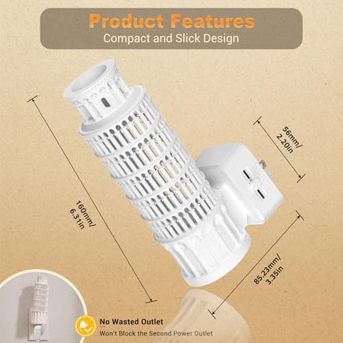 JandCase Night Lights Plug into Wall,3D Printed Leaning Tower of Pisa Night Light,3000K Plug in Nightlight with Dusk to Dawn Sensor,0-100LM Adjustable Brightness for Rooms Bathroom Hallway - Thumbnail 4