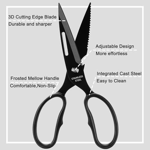 SLEMOON Heavy Duty Poultry Shears, All Purpose Kitchen Shears for Food - Thumbnail 4