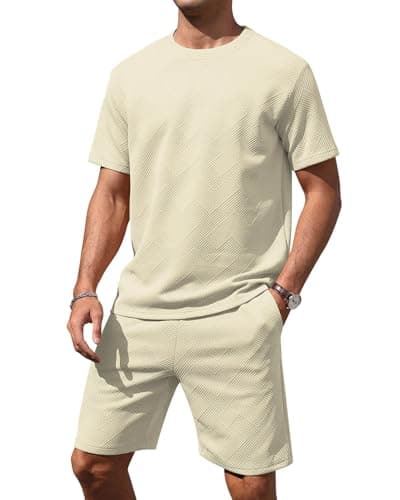 Aiyino Men’s 2-Piece T-Shirt & Shorts Set – Casual Track Suit for Summer - Image 1